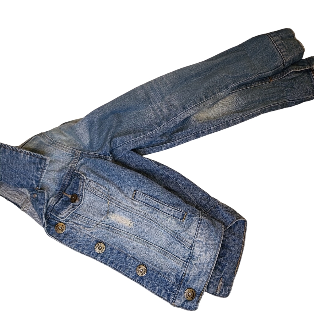 MUDD Blue Denim Distressed Jacket XS - Picture 5 of 7